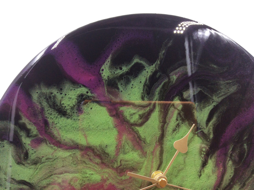 Resin Art Clock, Abstract, Contemporary 