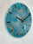 33cm Light Blue, Silver and Gold Abstract Modern Resin Wall Clock