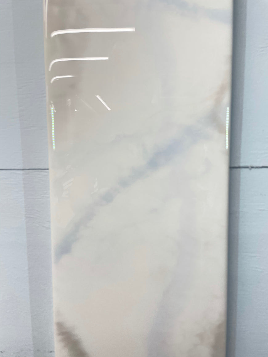 White Grey and Pale Blue Rectangular Abstract Resin Wall Clock