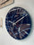 33cm Navy Blue and White Abstract Modern Resin Wall Clock