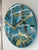 50cm Large Teal Black White and Gold Abstract Modern Resin Wall Clock