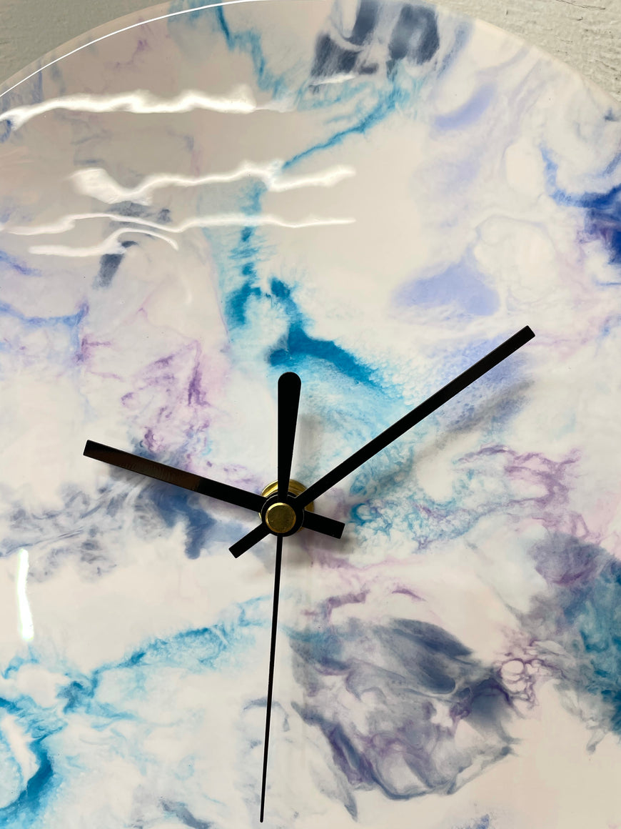 Blue And Purple Resin Wall Clock