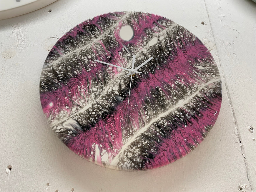 Pink Resin Wall Clock