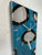 70cm Long Narrow Turquoise Black & Silver Abstract Resin Wall Clock