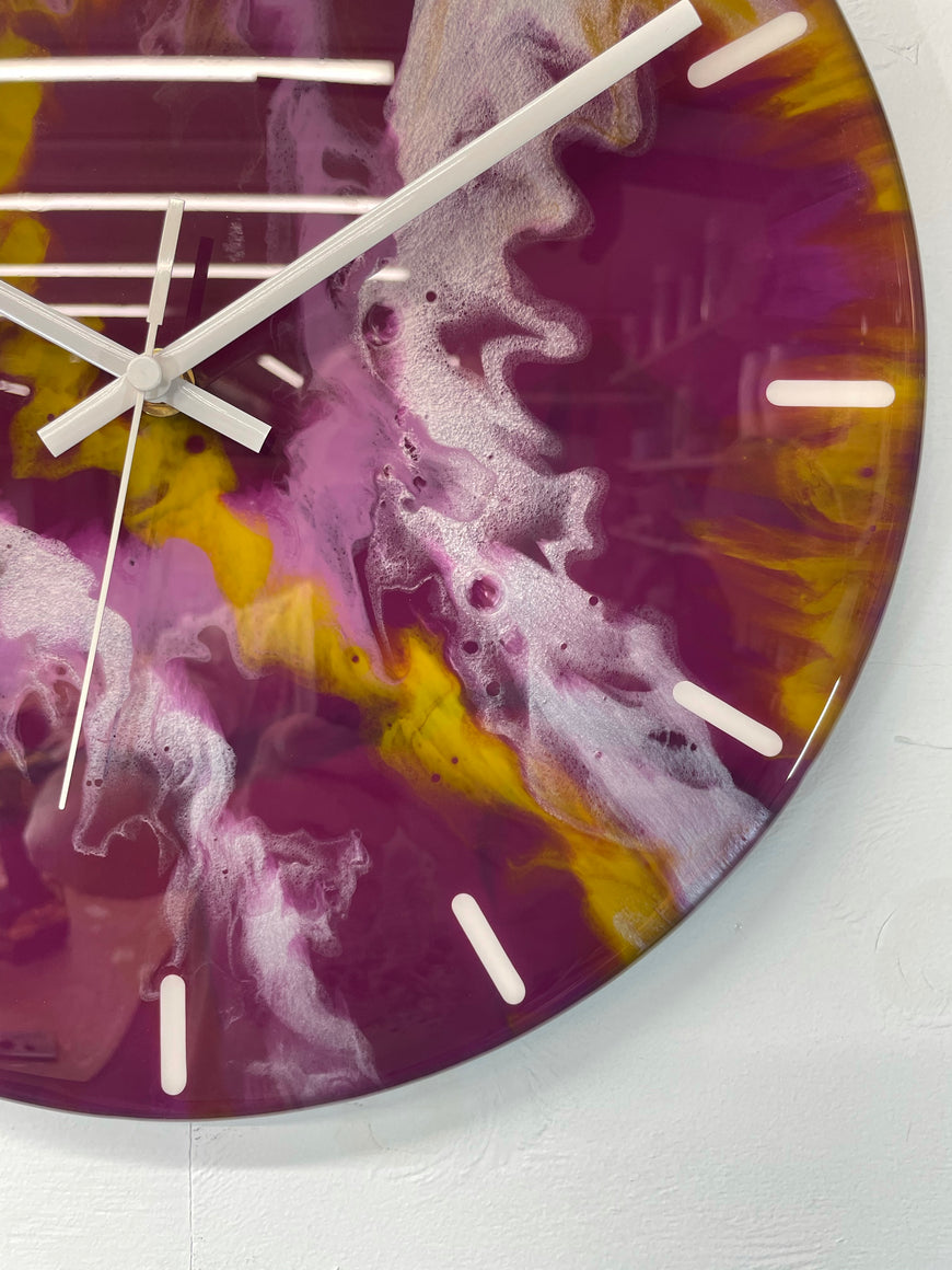 33cm Purple Abstract Modern Resin Wall Clock