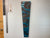 70cm Long Narrow Turquoise Black and Copper Abstract Resin Wall Clock