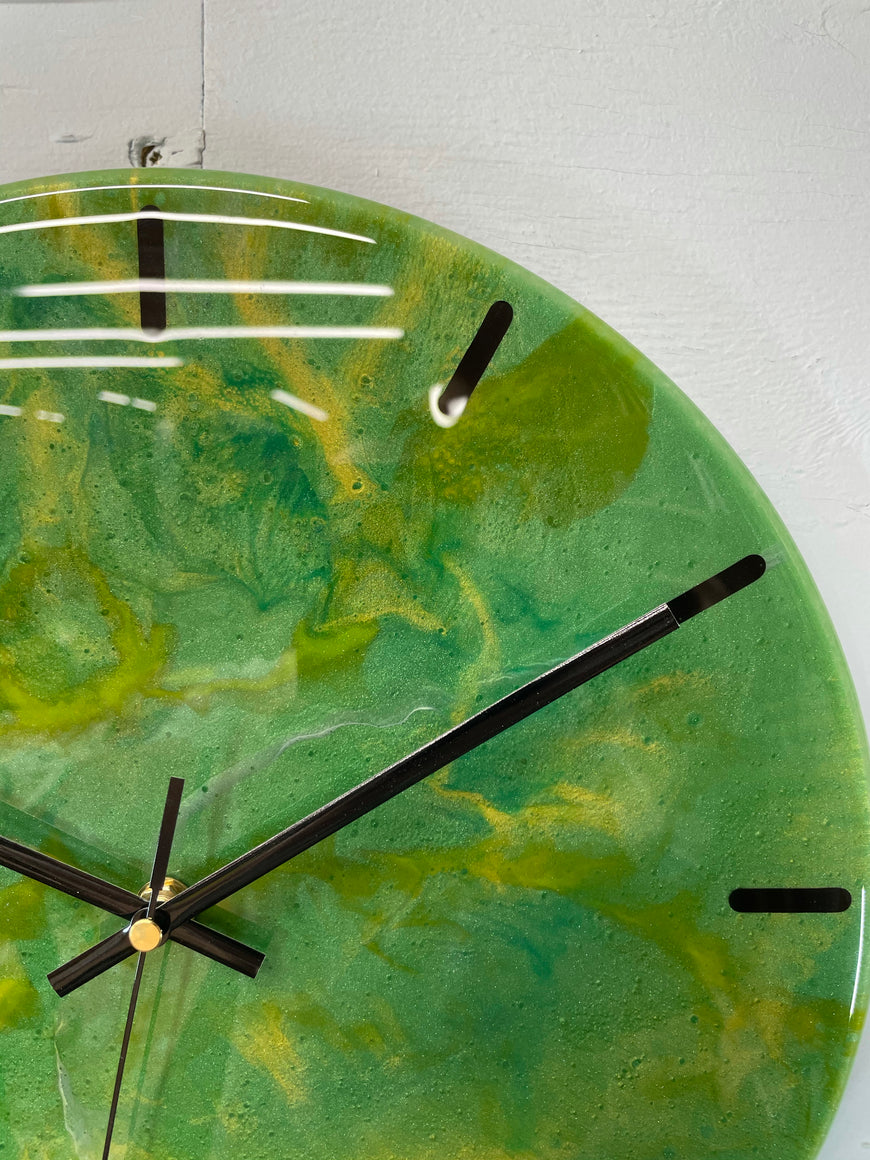 33cm Green Abstract Modern Resin Wall Clock