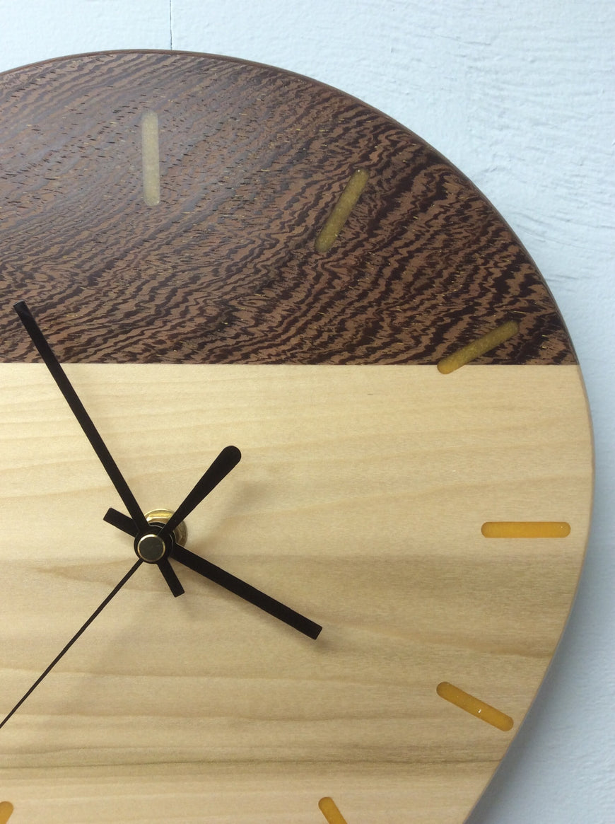 Tear Drop Wall Clock, Panga Panga and Poplar Wood