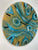 50cm Gold and Teal Abstract Modern Resin Wall Clock