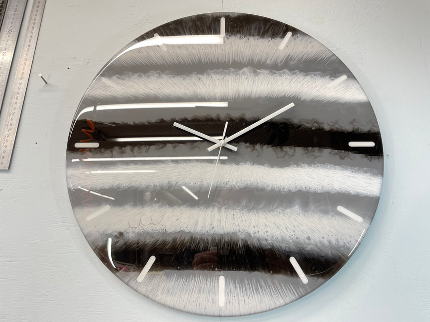 50cm Large Grey Black and White Abstract Modern Resin Wall Clock