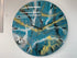 50cm Large Teal Black White and Gold Abstract Modern Resin Wall Clock