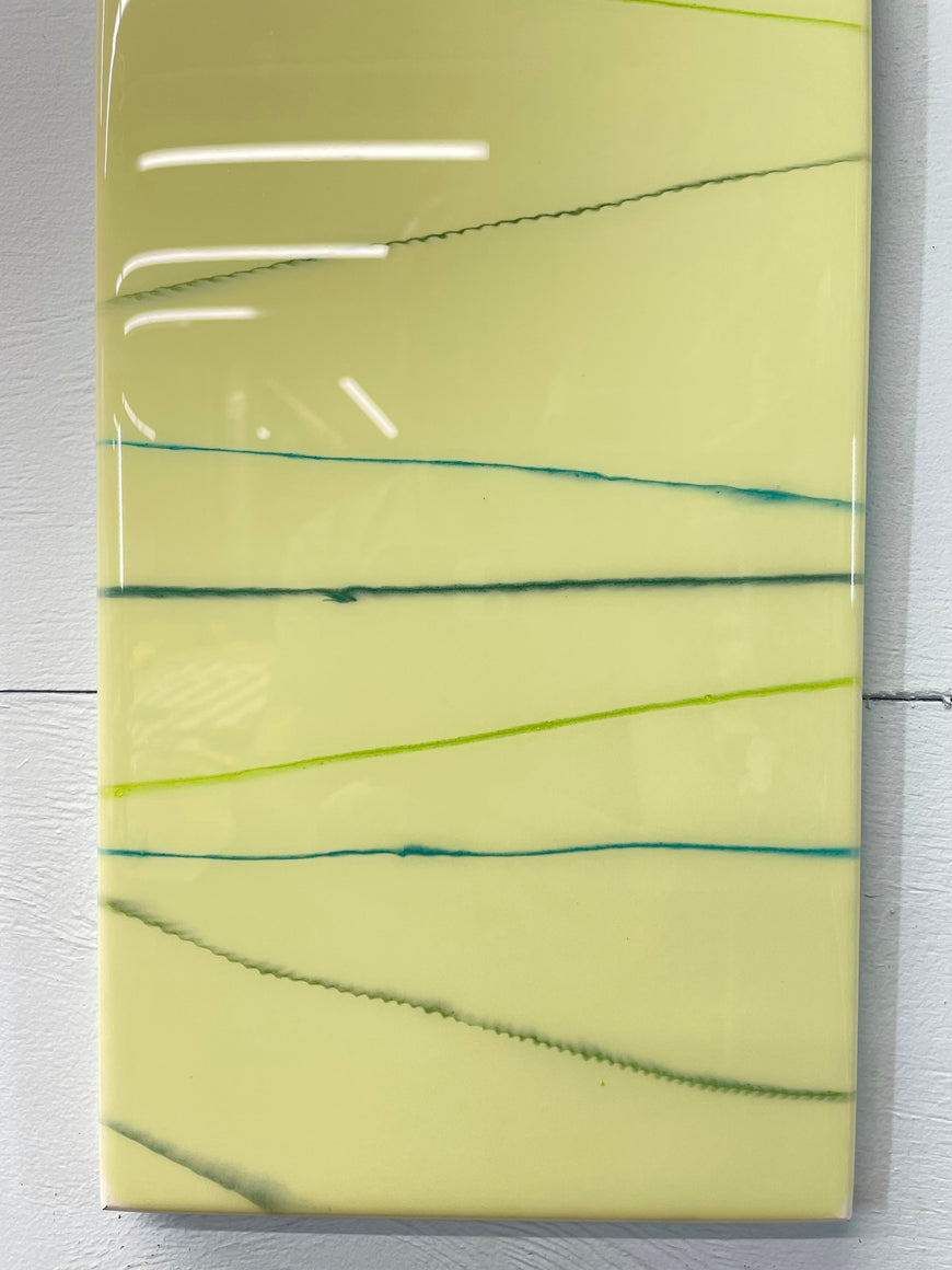 Light Green Rectangular Abstract Resin Wall Clock