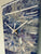 70cm Long Narrow Navy Blue and Grey Abstract Resin Wall Clock