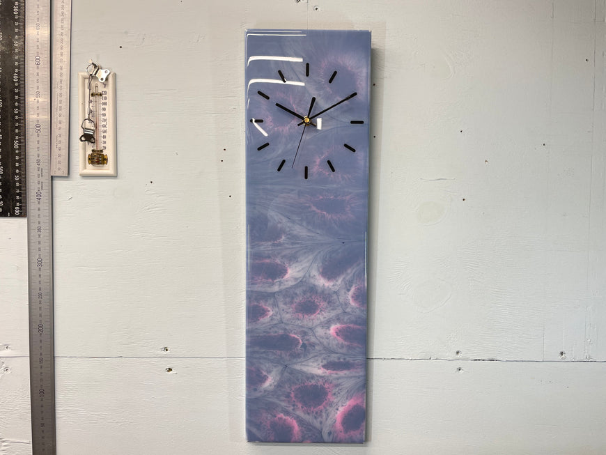 Purple Pink and Grey Abstract Resin Wall Clock