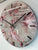 33cm Metallic Silver Blood Red Maroon Black and White Abstract Modern Resin Wall Clock