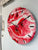 33cm Red & White Resin Wall Clock