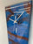 Narrow Metallic Blue Copper and Black Abstract Resin Wall Clock