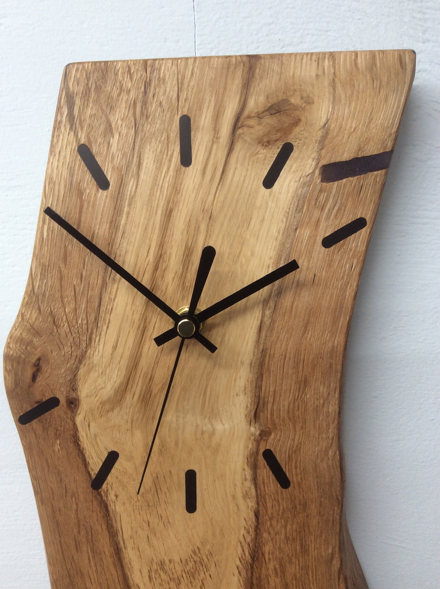 Live Edge English Oak Wall Clock