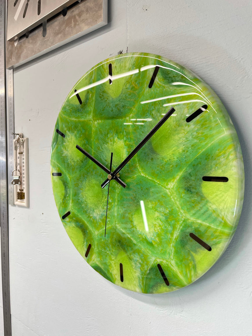 33cm Green Abstract Modern Resin Wall Clock