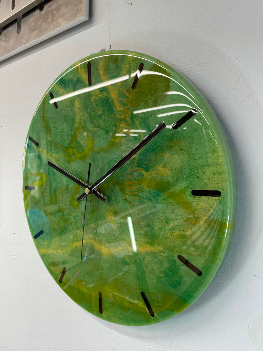 33cm Green Abstract Modern Resin Wall Clock