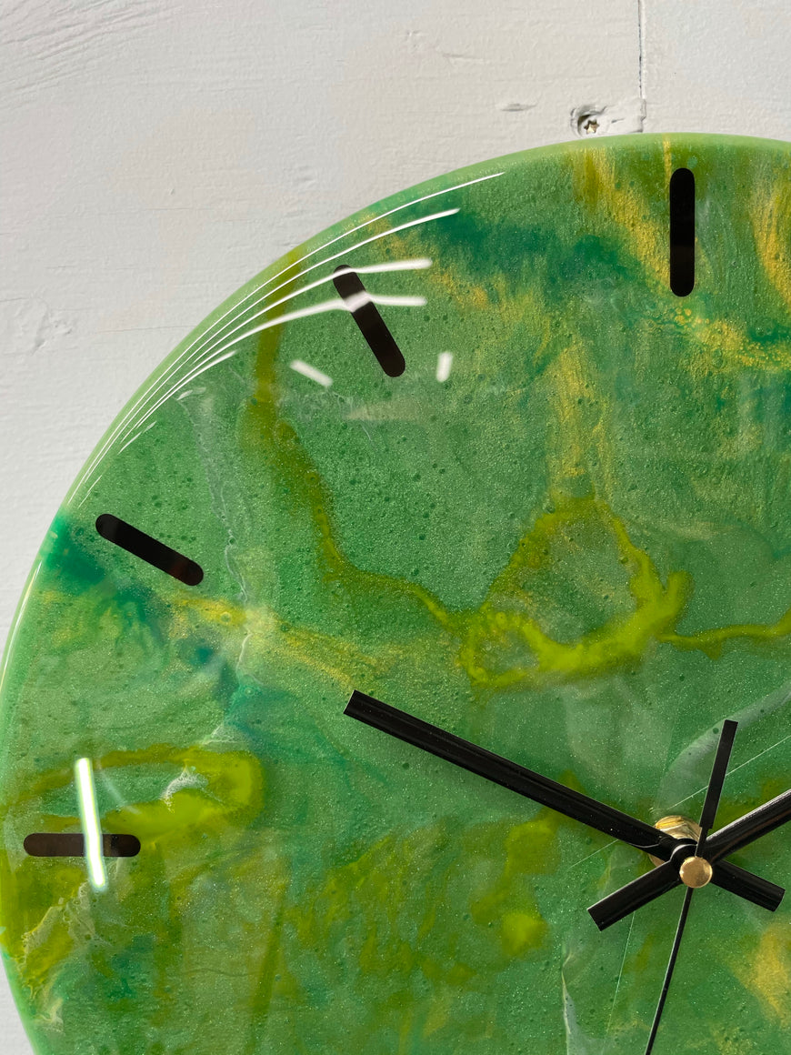 33cm Green Abstract Modern Resin Wall Clock