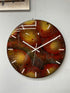 33cm Gold and Maroon Abstract Modern Resin Wall Clock