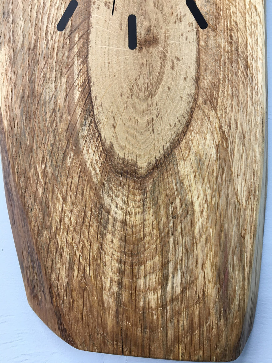 English Oak Wall Clock with Bark Inclusion