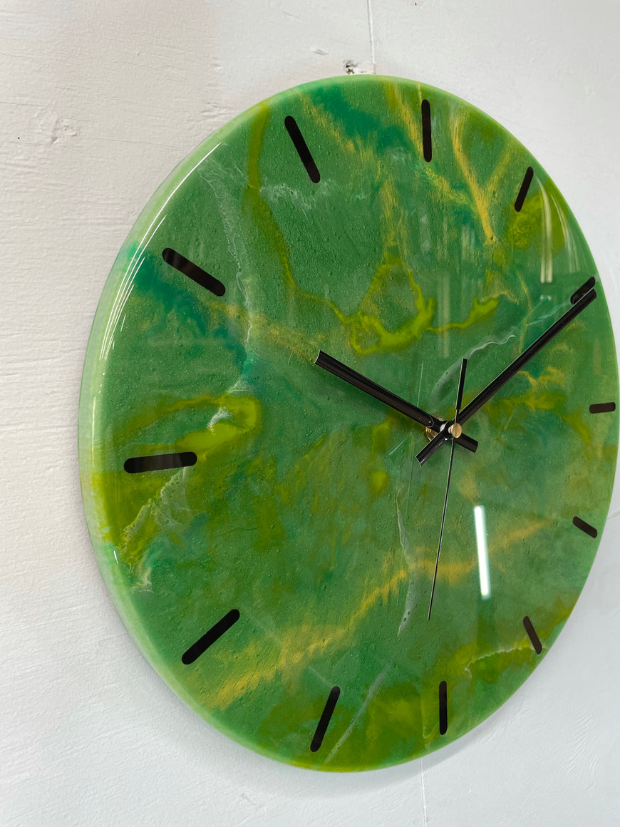 33cm Green Abstract Modern Resin Wall Clock