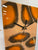 Narrow Brown and Orange Abstract Resin Wall Clock