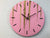English Oak and Pink Resin Wall Clock