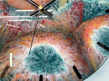 33cm Dark Green Maroon and Gold Abstract Modern Resin Wall Clock