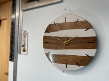 Black Walnut and Grey Resin Wall Clock