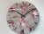 33cm Metallic Silver Blood Red Maroon Black and White Abstract Modern Resin Wall Clock