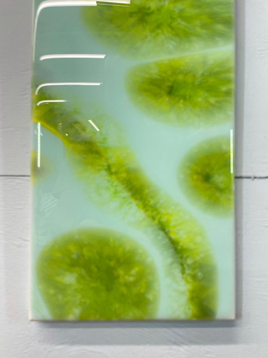 Rectangular Green Abstract Resin Wall Clock