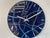 33cm Navy Blue and White Abstract Modern Resin Wall Clock