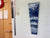 Narrow Navy Blue Baby Blue White and Grey Abstract Resin Wall Clock