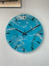 33cm Blue Black and Grey Abstract Modern Resin Wall Clock