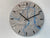 33cm Metallic Silver Blue and Black Abstract Modern Resin Wall Clock