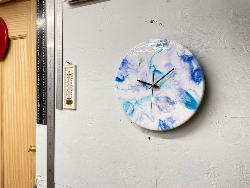 Blue And Purple Resin Wall Clock