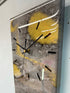 70cm Long Narrow Grey Black and Gold Abstract Resin Wall Clock