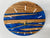 Zebra wood and Sapphire Blue Pearlescent Resin Wall Clock