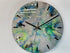 33cm Metallic Silver Blue and Green Abstract Modern Resin Wall Clock