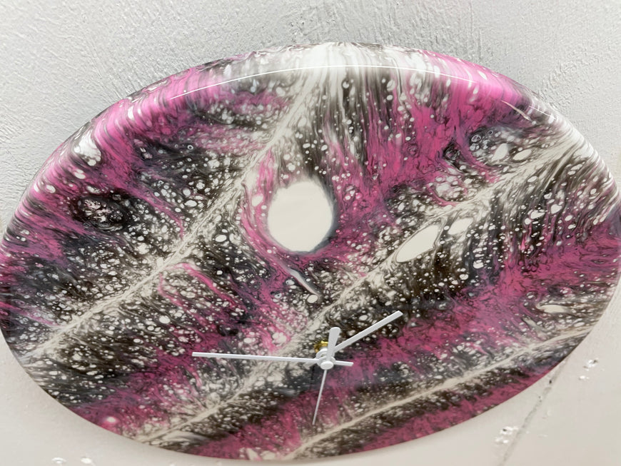 Pink Resin Wall Clock