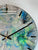 33cm Metallic Silver Blue and Green Abstract Modern Resin Wall Clock