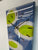 70cm Long Narrow Blue/Grey and Moss Green Abstract Resin Wall Clock