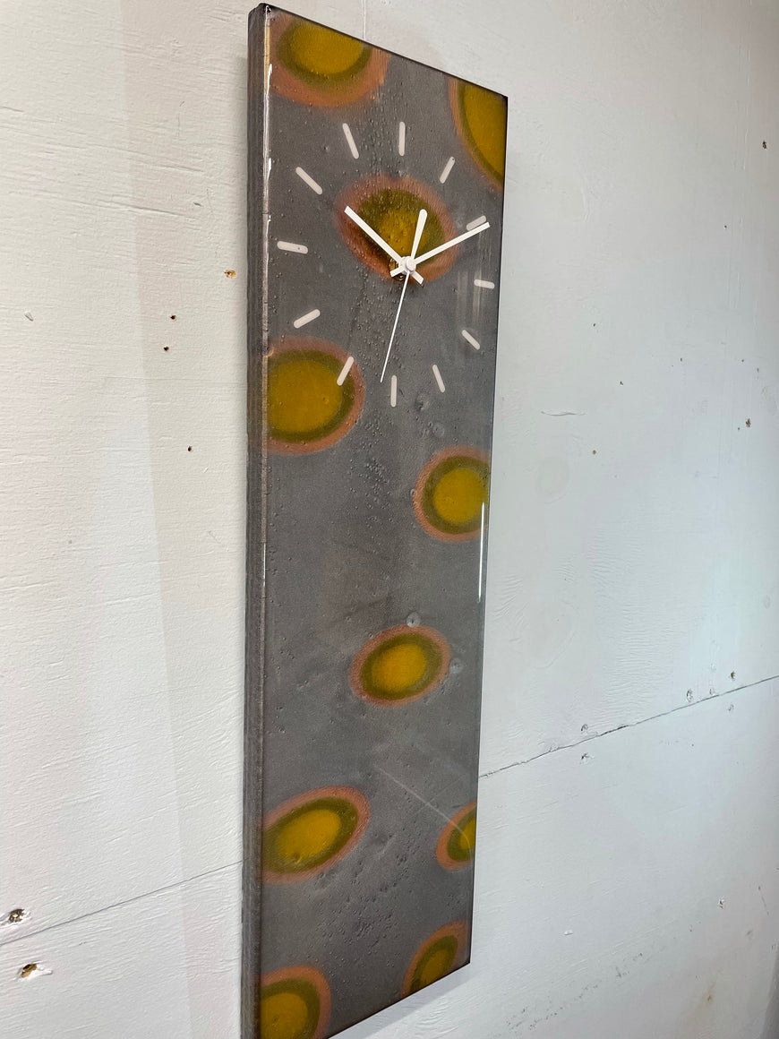 Silver and Gold Abstract Resin Wall Clock