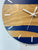 English Oak and Navy Blue Resin Wall Clock