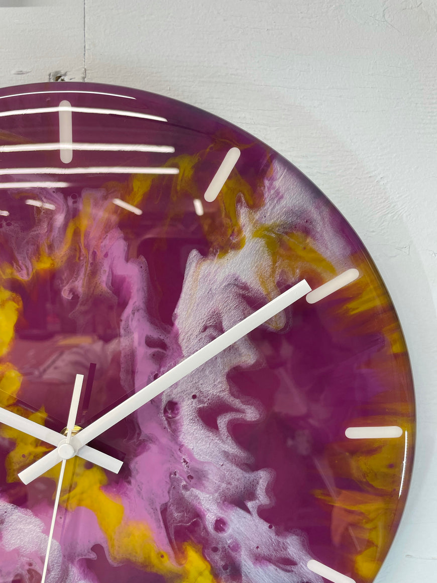 33cm Purple Abstract Modern Resin Wall Clock