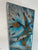 70cm Long Narrow Turquoise Silver and Copper Abstract Resin Wall Clock