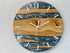 English Oak and Metallic Blue Pearlescent Resin Wall Clock